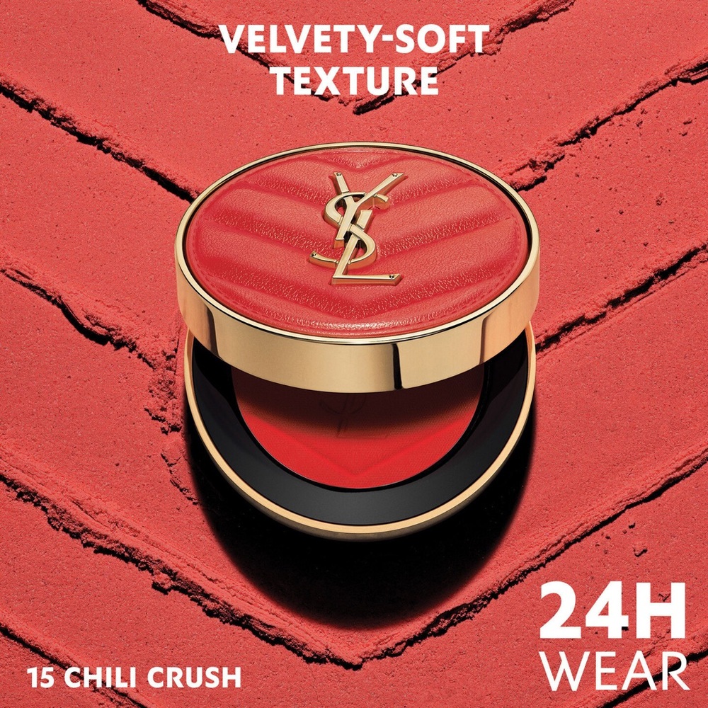 SAINT LAURENT: YSL Blush Chevron Matte Powder (Chili Red) - Picture 8 of 9